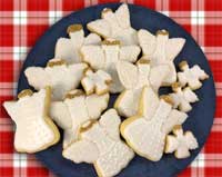 plate of crowded angel cookies